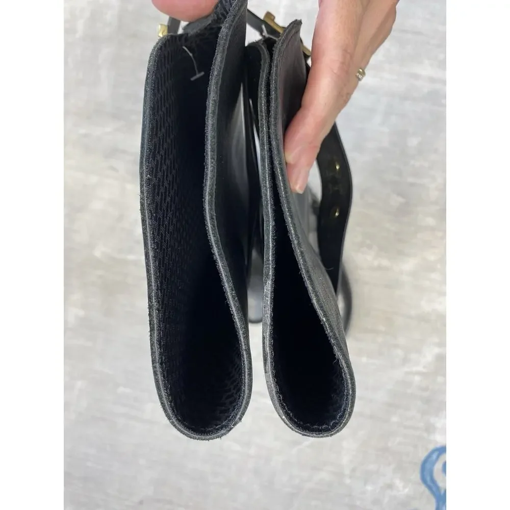 HUNTER Tall Rain Boots Women’s Size 7 Black Gloss Equestrian Waterproof Garden